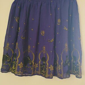 Disney Classic Aladdin Skirt S Purple Genie Chiffon Jasmine Sultans Palace Star